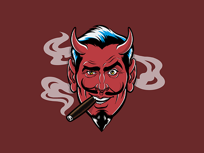 Devil head Icon Illustration in Procreate app branding cigar data visualization design devil flat graphic design halloween icon icons illustration illustrator logo procreate ui ux vector web web design