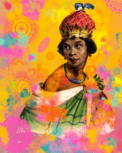 Rainha Nzinga autodesk ilustration poster poster design scketch scketchbook