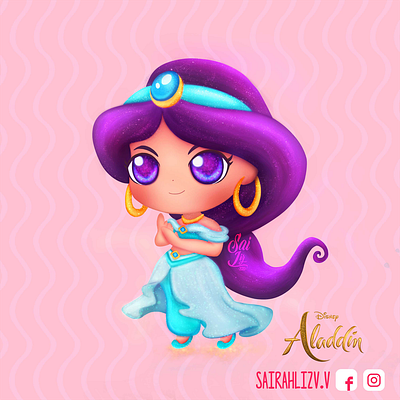 Ilustration fanart jasmin from the movie aladdin adorable adorable lovely animal artwork concept creative cute art digitalart illustration kawaii