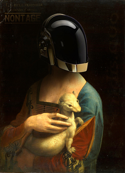 Lady with an Ermine as Daft Punk fan collage daftpunk design leonardo da vinci non.tage