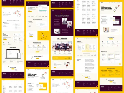 Row, Row, Row Your Spreadsheet branding figma focus lab identity design purple spreadsheet ui ui design uiux web design website yellow