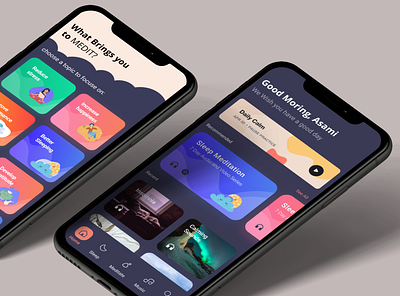 darkmode app art meditations minimalism mood redesign uiux uxdesign workspace