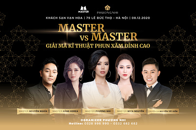 Master vs Master Event backdrop background banner beauty event gold luxury poster