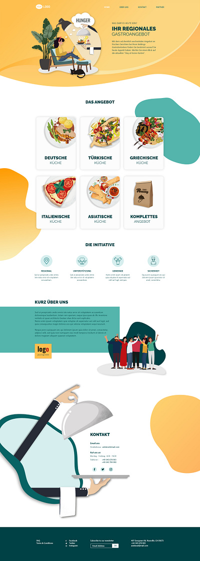 Webdesign - landing page - regional restaurant aggregator adobe xd appdesign artwork digitalart digitalillustration food graphicdesgn homeoffice illustration landingpage menu mobileappdesign orderonline restaurant webdesign websitedesign websites