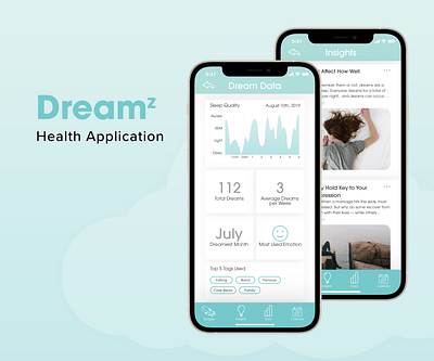 Dreamz - Health Application app dailyui data design digital minimal ui ux web