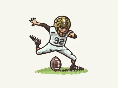 Sarah Fuller Kickoff athlete drawing football illustration kicker mario portrait sarah fuller sports vanderbilt vandy woman zucca