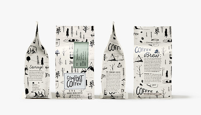 Mt. Comfort Coffee Branding & Packaging Design branding branding agency coffee coffee bag consumer packaged goods cpg creative agency creative director drink food packaging illustration logo design package design packaging design packaging designer retail