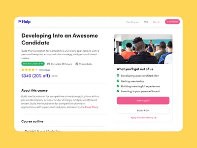 Course Detail course course app design education education app learning platform ui ux web app