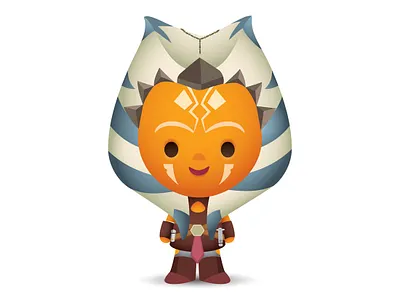 Ahsoka adobe illustrator character design cute disney illustration jerrod maruyama jmaruyama kawaii mandalorian star wars vector