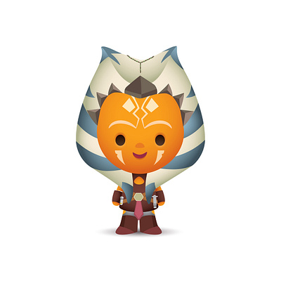 Ahsoka adobe illustrator character design cute disney illustration jerrod maruyama jmaruyama kawaii mandalorian star wars vector