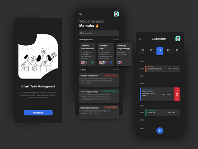 Task Manager App UI clean clean ui dark dark mode dark ui design georgia managment taks task management todo todolist ui uidesign uxui