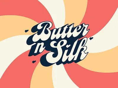 Butter n Silk Branding 70s branding buttery groovy hearts logo self love silky skin care smooth swirls swirly typography