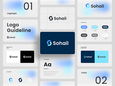 Sohail - Brand Guideline blue brand guideline colorful logo colorful logo design colorful logos creative design creative logo cyan glass glass morphism glass morphism logo logo branding logo guidelines logo style minimalist logo s letter s letter logo s logo s mark