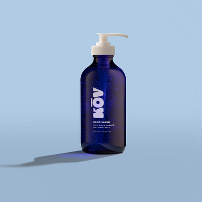 kov hand wash 2d 3d ai bottle branding cove cute fun identity industrial logo minimal packaging packaging design print product ps screen printing skincare soap