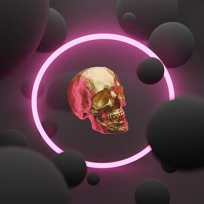 Gold Skull blender blender3d