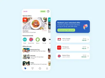 Cash back app cash app cash back cashback design earnings mobile app mobile design mobile ui offer offers promotions ux