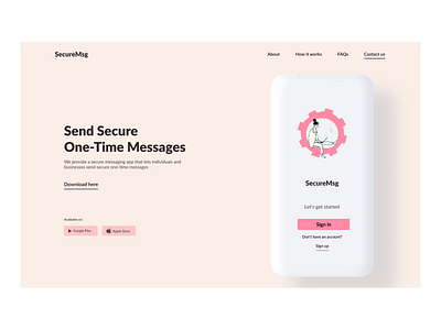 Messaging Web App design flat hero section illustration minimal minimalistic ui ux web webdesign website