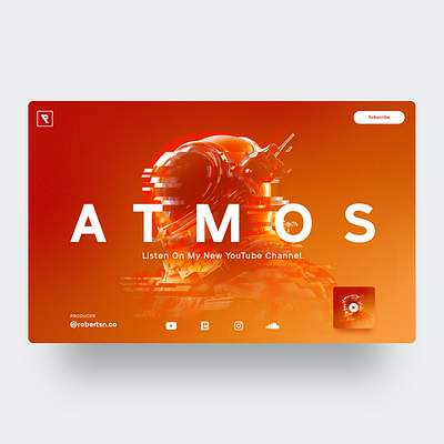 Atmos album cover hero image landingpage music ui ux webdesign