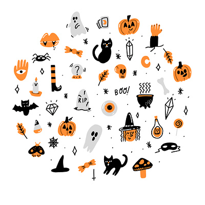 Halloweeeeen color digital flat halloween illustration spooktober spooky season