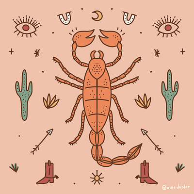 Symmetrical Scorpio color flat illustration symmetry zodiac