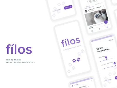 fílos- Pet Adoption Concept case study double diamond process interaction design pet adoption ui user persona user research ux
