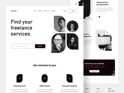 lancer - Web design black white black and white branding colours design download flat fullscreen minimal practicing typography ui ui design uiux web web design web ui website