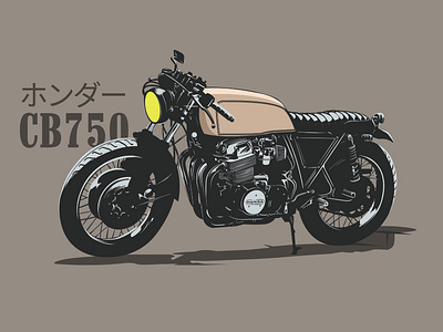 CB750 Illustration bike cb750 design graphic design honda illustration minimal motorcycle retro vector