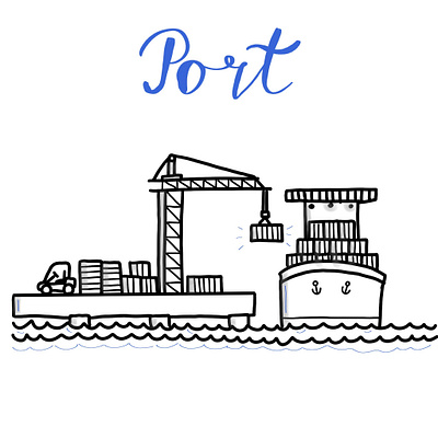 Port in Wellington design graphic design icon illustration port