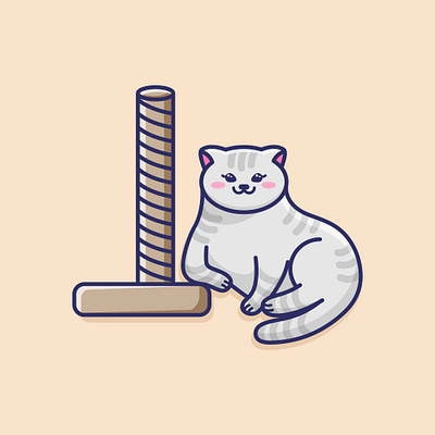Iris the Cat adobe adobe illustrator animal illustration british shorthair cartoon cartoon character cartoon illustration cat cute illustration cuteart grey illustration kawaii kawaii art vector illustration