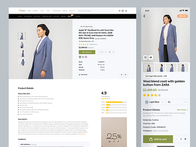 Single Product Page android design ecommerce ecommerce app ecommerce design interaction design ios mobile app online store product design product page responsive layout ui design uiux user experience user interface design. visual design web design website