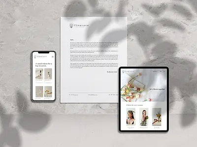 FLEURARE - Florist Branding & Website brand identity branding design florist flower graphicdesign gray logo minimal minimalism minimalist shop uidesign uiux web webdesign white