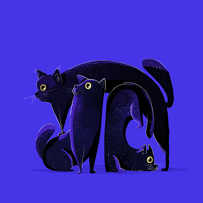 Cats animal art cartoon cat cats character design color design digital drawing illustration photoshop