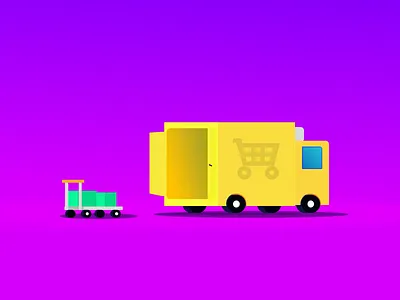 Delivery Illustration digital food grocery grocery app illustraion loading animation shipping spotart still vector