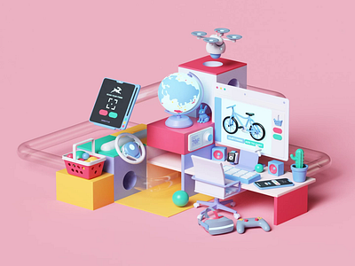 directus.io 3d 3dart abstact ae animation app c4d cinema4d colors design isometric loop octane octanerender petertarka playful tarka ui ux web