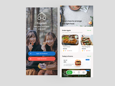 food deliver app exploration 2020 app clean creative desaign food app green home screen login screen mobile trend ui