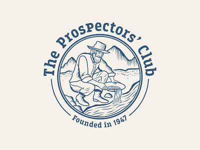 Prospectors' Club Logo historic illustration lineart logo nevada prospector redesign refresh seal social club