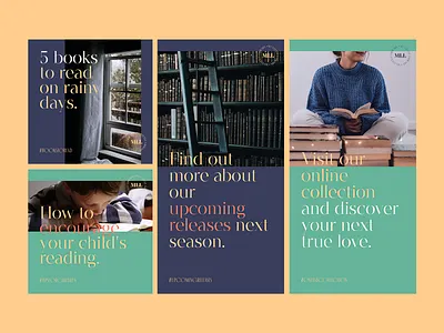 My Little Library design flat socialmedia typography ui ux