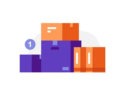 Logistics and organization office illustration box boxes desk documents flat folder folders geometric home illustration label office office depot orange organization paper purple staples studio work