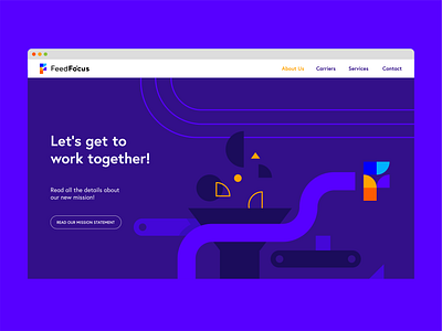 Website landing page illustration blue brand branding business factory geometric identity illustration landing landingpage logo logodesign process purple shapes ui ux web webdesign