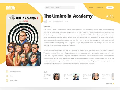 IMDb Movie Page Re-imagined design ui web