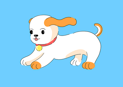 dog cute animal dog flat flat illustration illustration vector