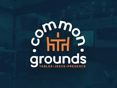 Common Grounds Logo branding church cross crtvmin logo phldesign table