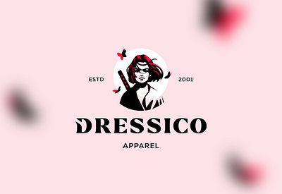 Logo for Dressico apparell clothes logo samurai sword woman