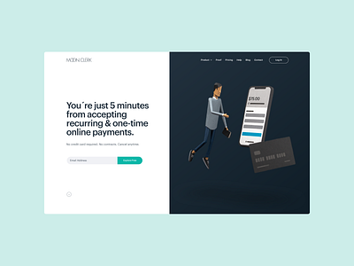 MoonClerk Header clean design landing page minimal papercraft typography ui ux web web design website