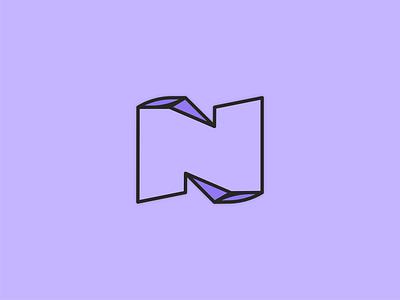 Nemi personal logo 3d flat letter logo modern n letter n logo n monogram nemi personal purple twitch twitch logo