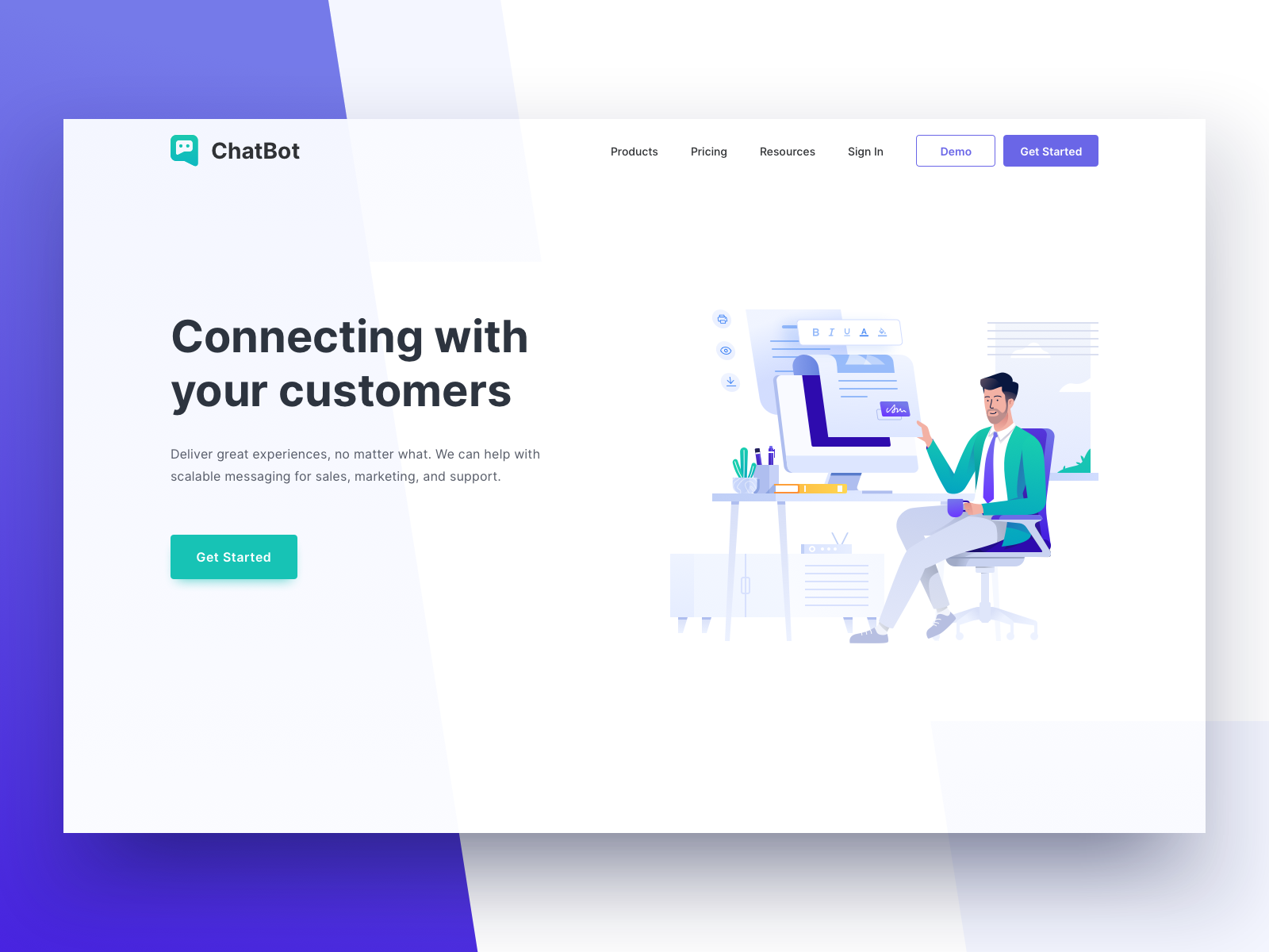 Customer Messaging Platform - Header Illustration by hamam zai on Dribbble