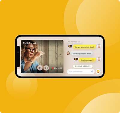 Online class with Landscape Chat app chat chatting class clean design feedback landscape live chat teacher ui ux web