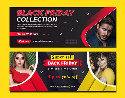 Black Friday Creative Facebook Cover Design Template creative flyer flyer design social media template