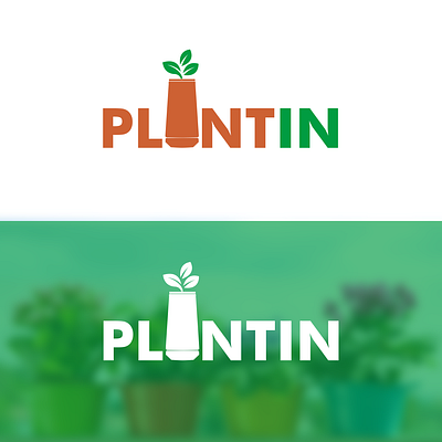 Plantin tree pot logo mini tree logo plant logo