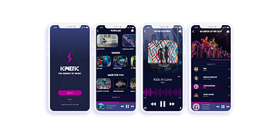 Kinetic Music App design music app music player ui ux